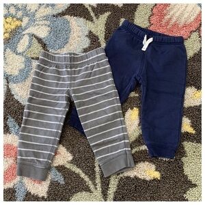 Bundle Carters Striped Gray White & Navy Blue Pants Sweatpants Bottoms 18 Months